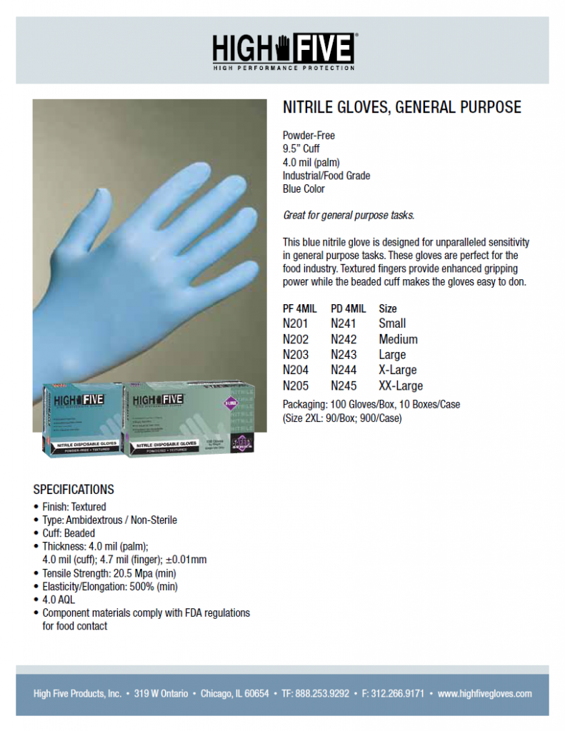 Hi5 gloves specifications